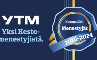 YTM:lle Kauppalehden Kestomenestyjä 2016-2024 -sertifikaatti